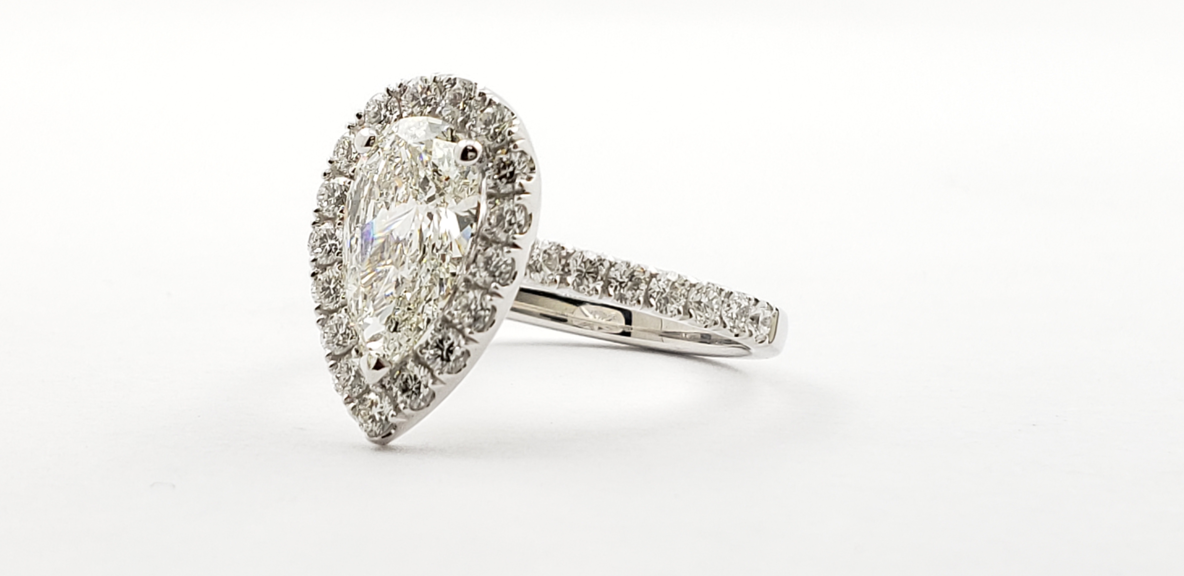 Pear Shape Diamond Ring with Halo